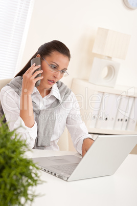 Attractive woman working with laptop