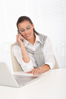 Attractive woman working with laptop