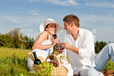 Picnic - Romantic couple in spring nature