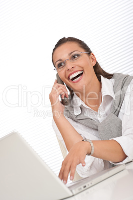 Attractive woman working with laptop