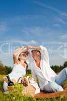 Picnic - Romantic couple in spring nature