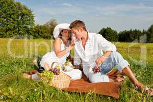 Picnic - Romantic couple in spring nature