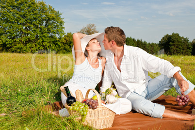 Picnic - Romantic couple in spring nature