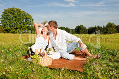 Picnic - Romantic couple in spring nature