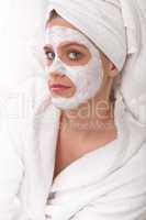 Body care series - Young woman with facial mask