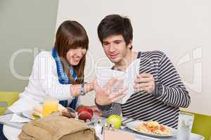 Student cafeteria - Teenagers having lunch break