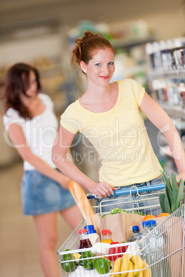 Shopping series - Red hair woman with cart