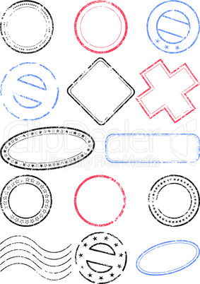 Postmark vector illustration set.