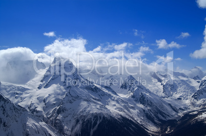 Beautiful mountains in clouds