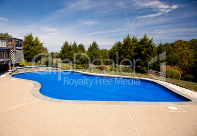 Blue solar pool cover