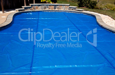 Blue solar pool cover