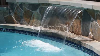 Waterfall of a swimminpool