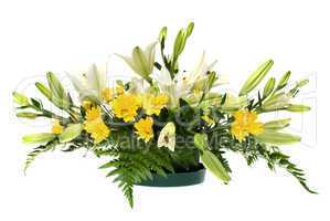 Yellow daisy and white flowers arrangement
