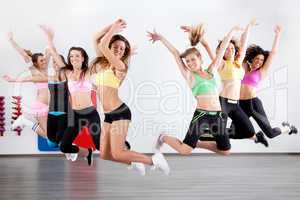 ladies in aerobic class