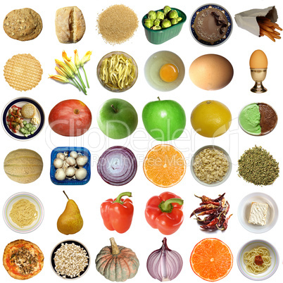 Food collage isolated