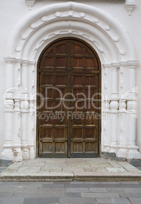 Wooden door of monastery