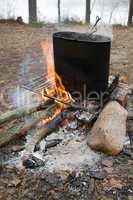 cooking on campfire