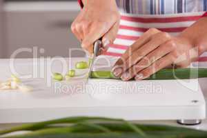 Cutting the onions