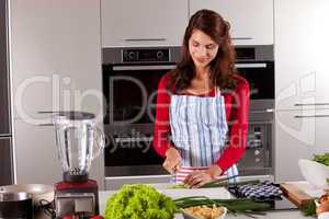 Beautiful woman cooking