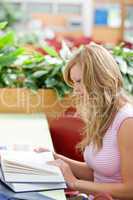 student working in the cafeteria