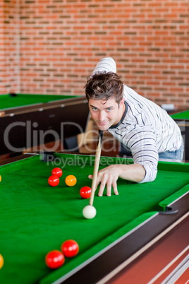 man playing snooker