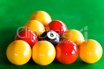 Close-up of billiard balls