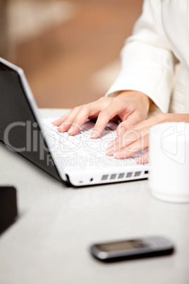 Close-up of a busy businesswoman