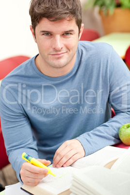 Portrait of a smiling male student