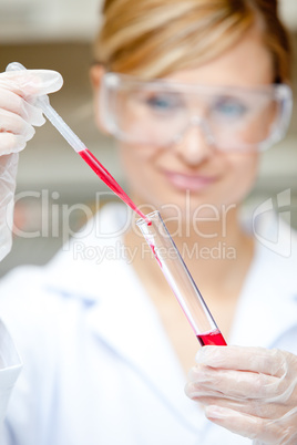 Close-up of a female scientist