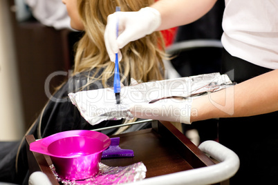 woman in a hairdressing salon