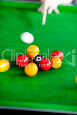 Close-up of a pool player