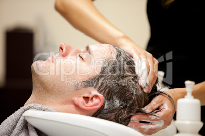 man in a hairdressing salon