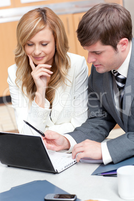 Two businesspeople working