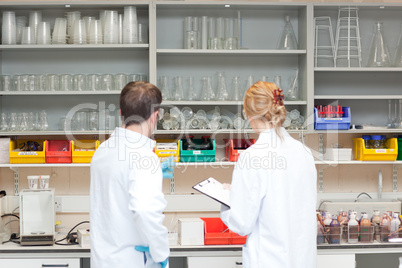 Concentrated scientists thinking