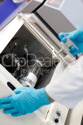 Young scientist doing an experiment