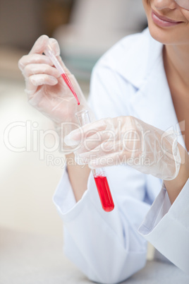 Close-up of a smiling scientist