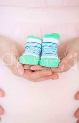 Close-up of a pregnant woman