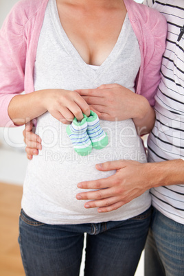 Close-up of pregnant woman