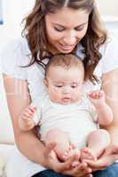 young mother with her adorable baby