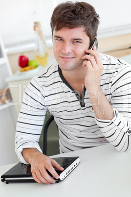 man talking on phone