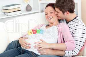 pregnant woman with baby cubes