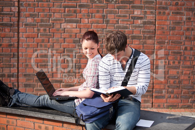 Two students working together