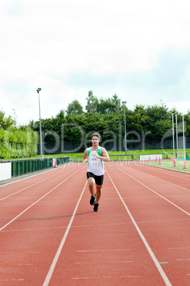 Male sprinter training