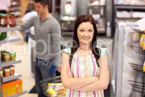 food retailer with a male customer