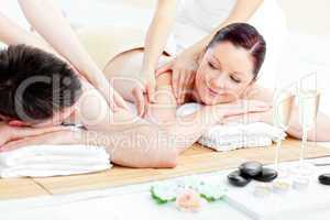 couple enjoying a back massage