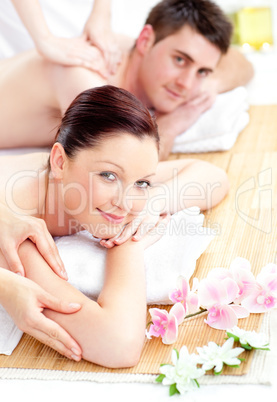 couple receiving a back massage