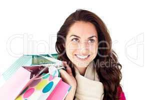 woman holding shopping bags