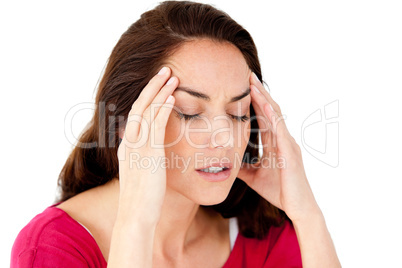 woman having a headache