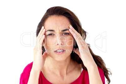 woman having a headache