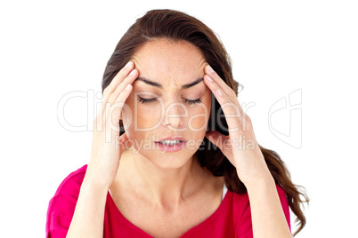 woman having a headache